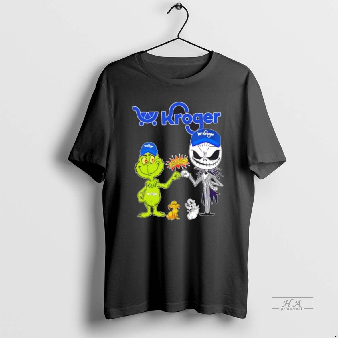 Official Trendy Kroger X Grinch And Jack Skellington - Adult & Kids T-Shirts, Sweatshirts & Hoodies apparel design preview 1