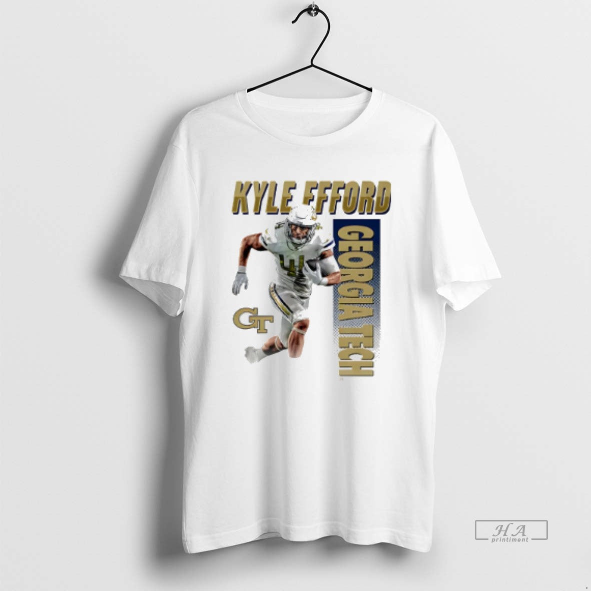 Official Trendy Kyle Efford Georgia Tech Yellow - Adult & Kids T-Shirts, Sweatshirts & Hoodies apparel design preview 1