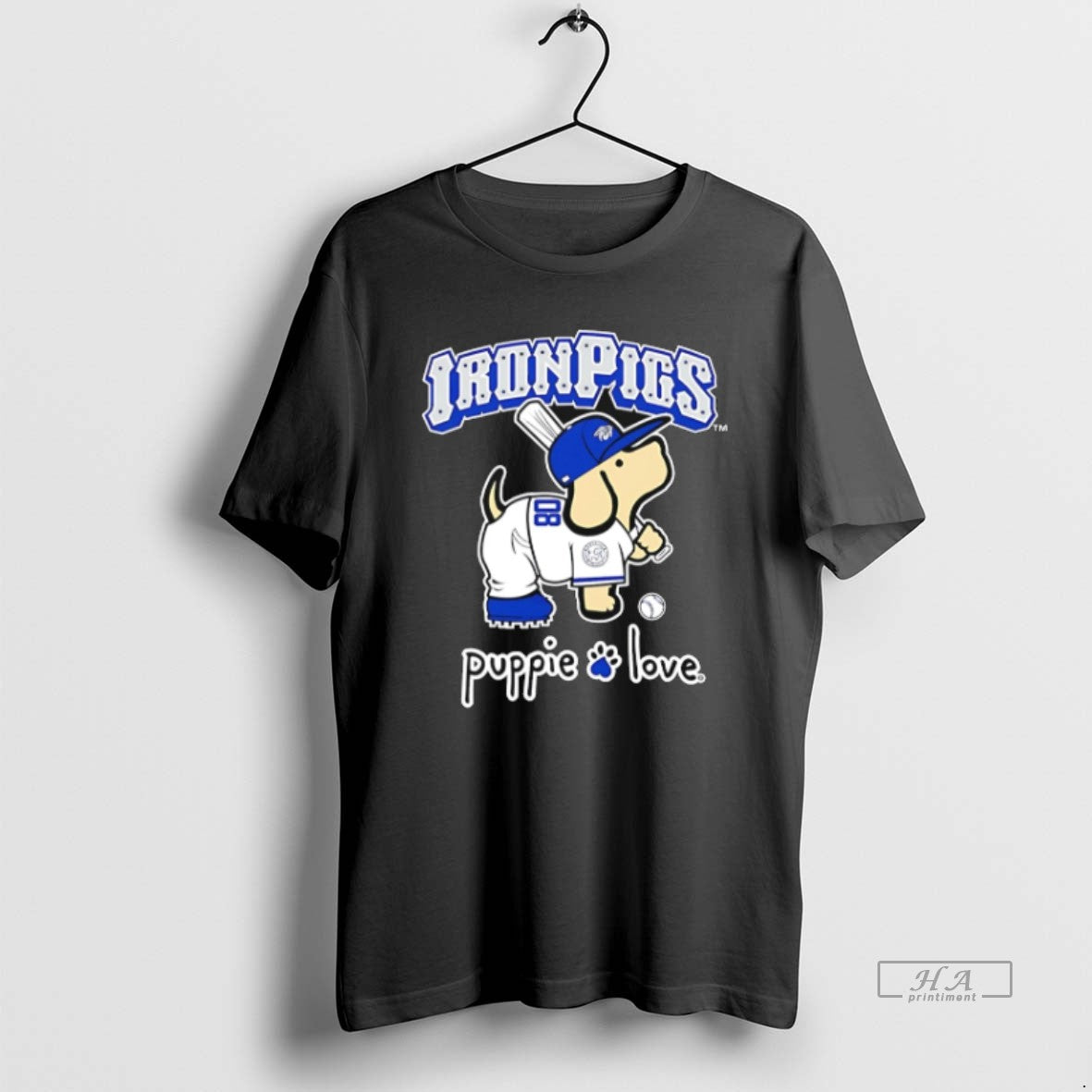 Official Trendy Lehigh Valley Ironpigs Puppie Love - Adult & Kids T-Shirts, Sweatshirts & Hoodies apparel design preview 1