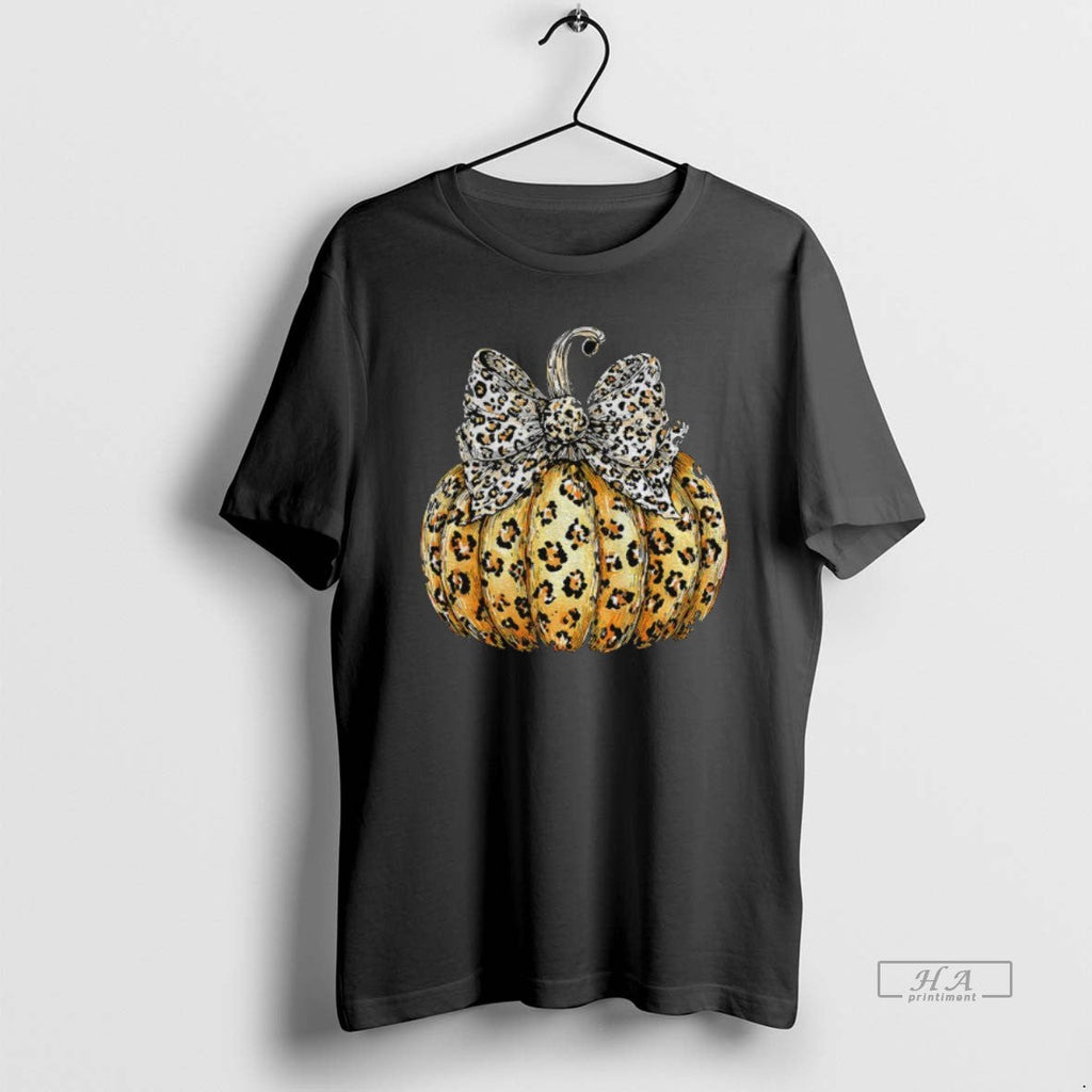 Official Trendy Leopard Pumpkin Preppy Ghost Boo - Adult & Kids T-Shirts, Sweatshirts & Hoodies apparel design preview 1