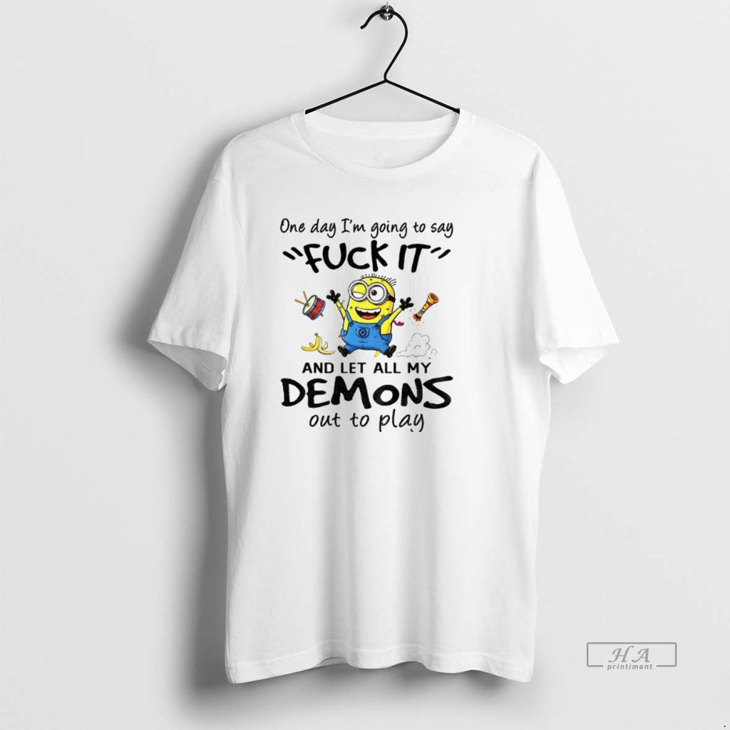 Official Trendy Minion One Day Im Going To Say Fuck - Adult & Kids T-Shirts, Sweatshirts & Hoodies apparel design preview 1