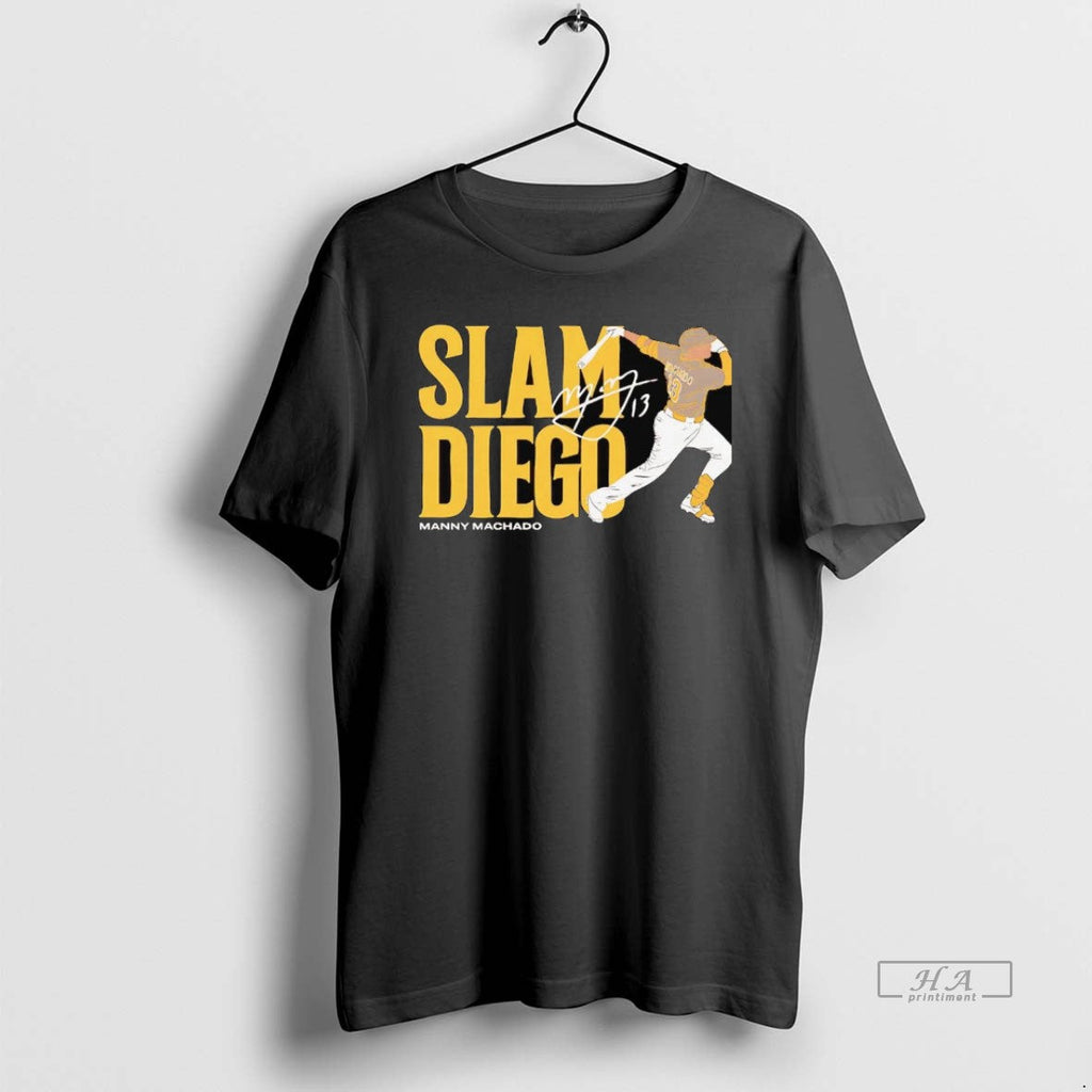 Official Trendy Manny Machado Slam Diego Signature - Adult & Kids T-Shirts, Sweatshirts & Hoodies apparel design preview 1
