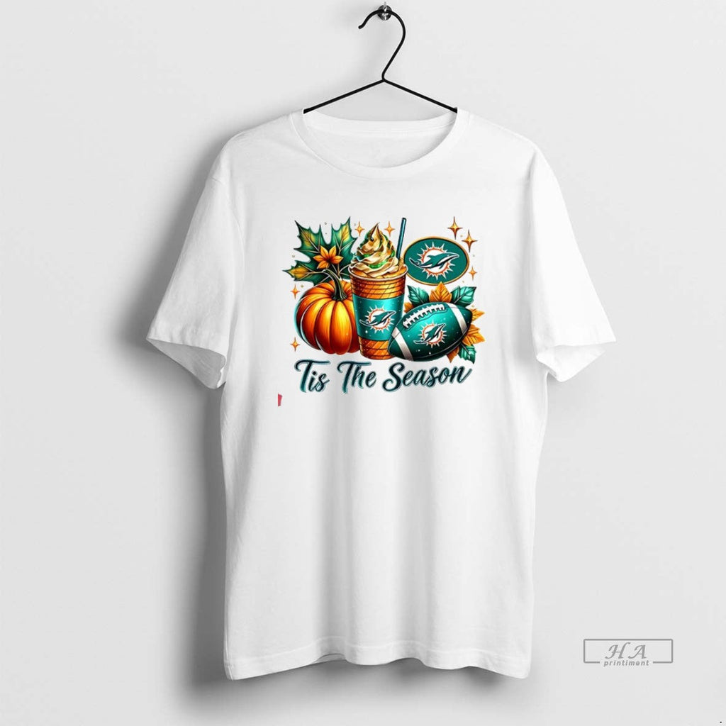Official Trendy Miami Dolphins Tis The Season - Adult & Kids T-Shirts, Sweatshirts & Hoodies apparel design preview 1