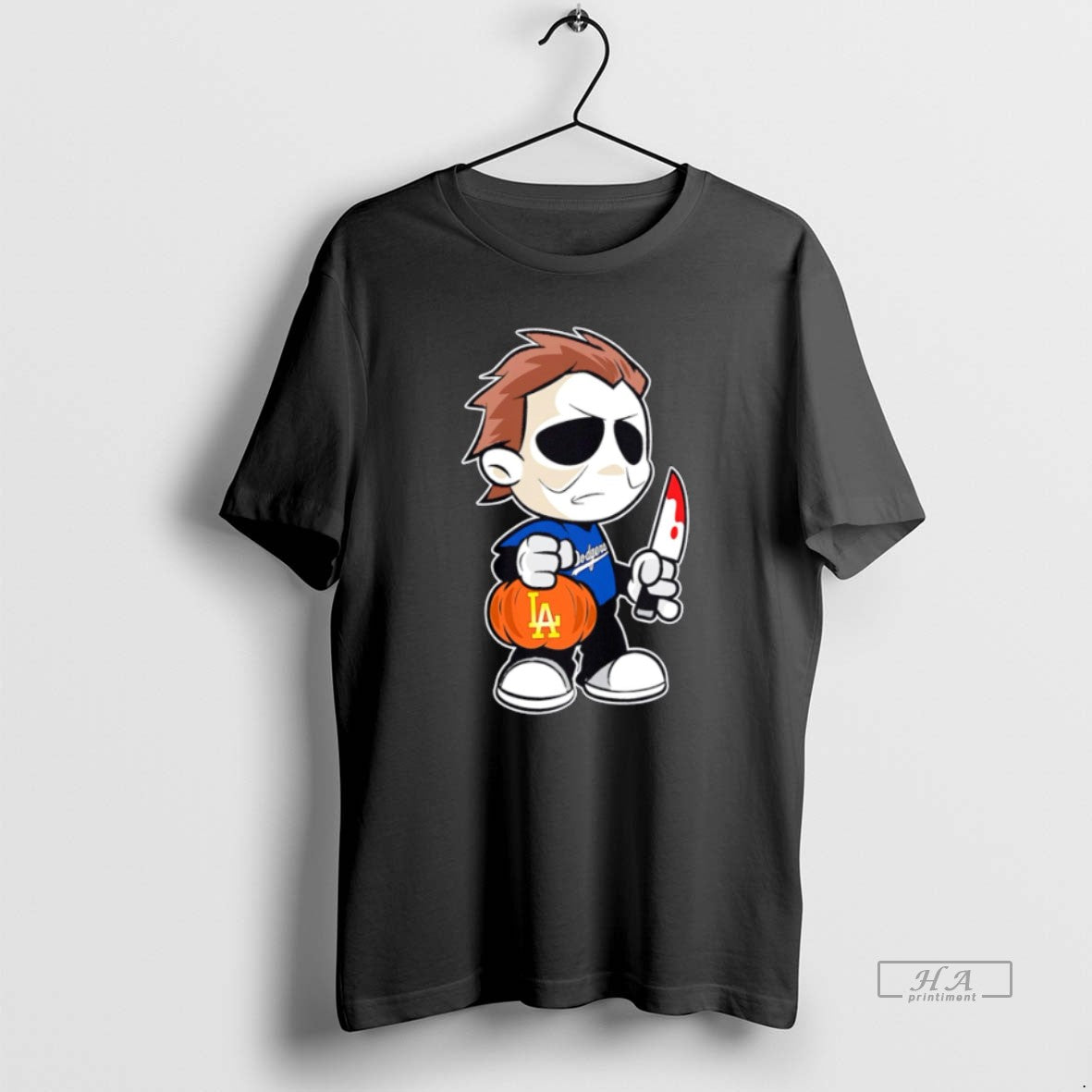 Official Trendy Michael Myers Los Angeles Dodgers - Adult & Kids T-Shirts, Sweatshirts & Hoodies apparel design preview 1