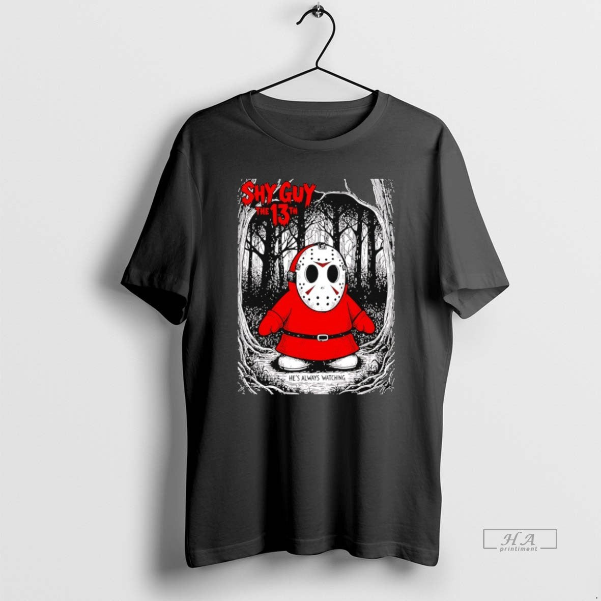 Official Trendy Michael Myers Shy Guy The 13th Movie - Adult & Kids T-Shirts, Sweatshirts & Hoodies apparel design preview 1
