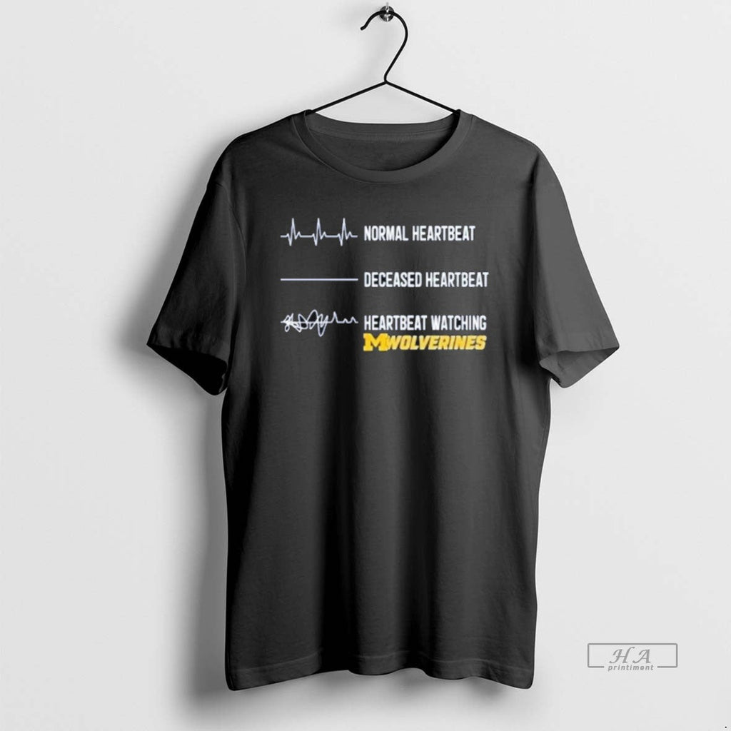 Official Trendy Michigan Wolverines Normal Heartbeat - Adult & Kids T-Shirts, Sweatshirts & Hoodies apparel design preview 1