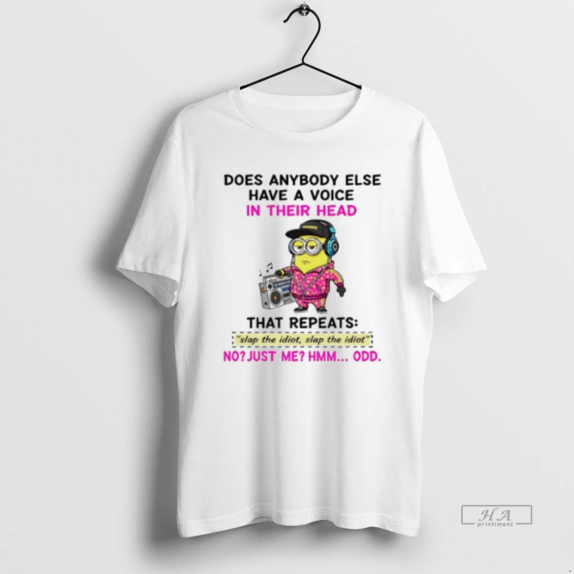 Official Trendy Minion Does Anybody Else Have A Voice - Adult & Kids T-Shirts, Sweatshirts & Hoodies apparel design preview 1
