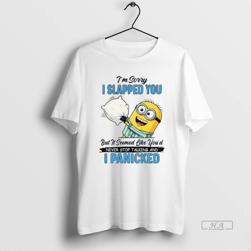 Official Trendy Minion Sleep Im Sorry I Slapped You - Adult & Kids T-Shirts, Sweatshirts & Hoodies apparel design preview 1