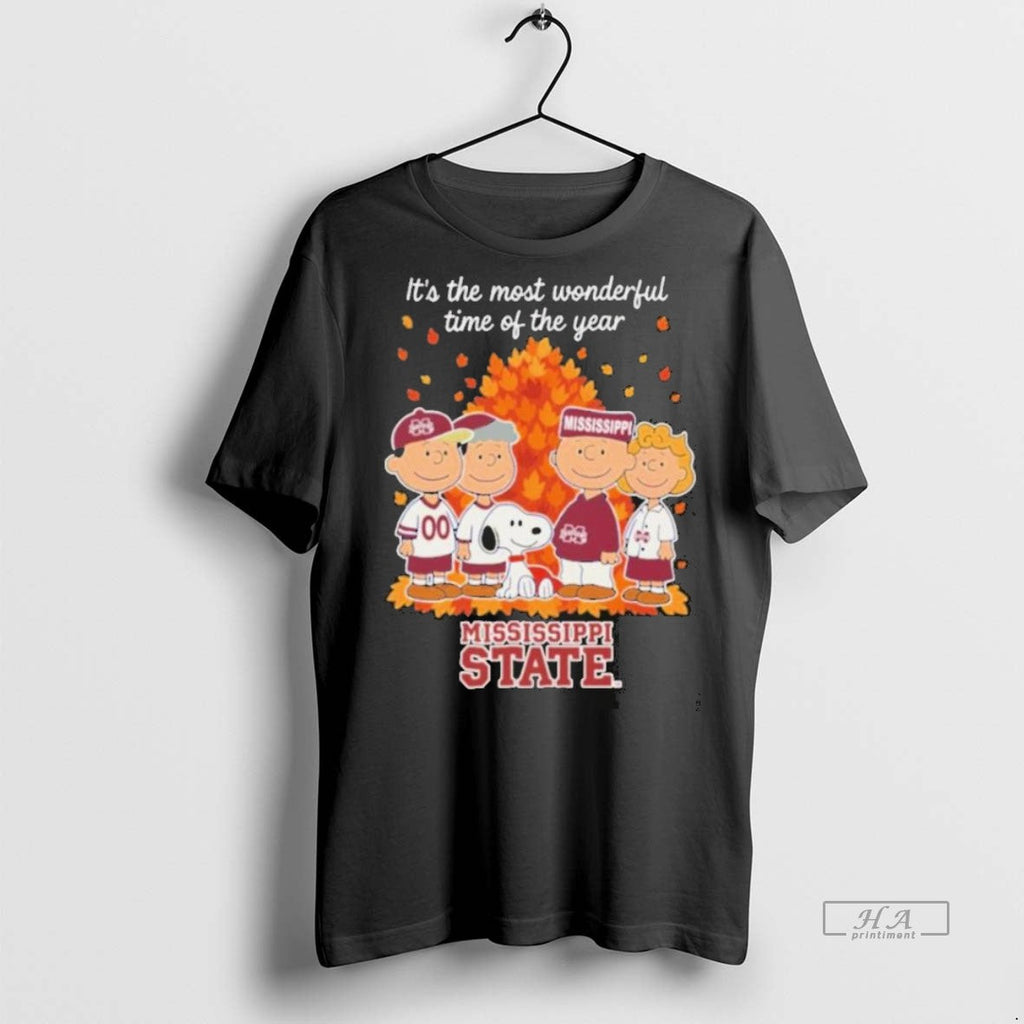 Official Trendy Mississippi State Bulldogs X Peanuts - Adult & Kids T-Shirts, Sweatshirts & Hoodies apparel design preview 1