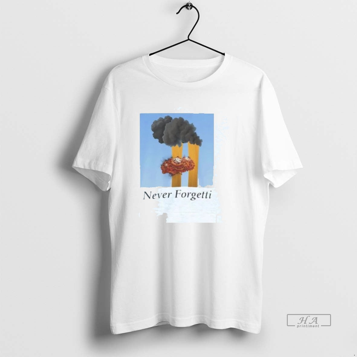 Official Trendy Never Forgetti Spaghetti 9 11 Attacks - Adult & Kids T-Shirts, Sweatshirts & Hoodies apparel design preview 1