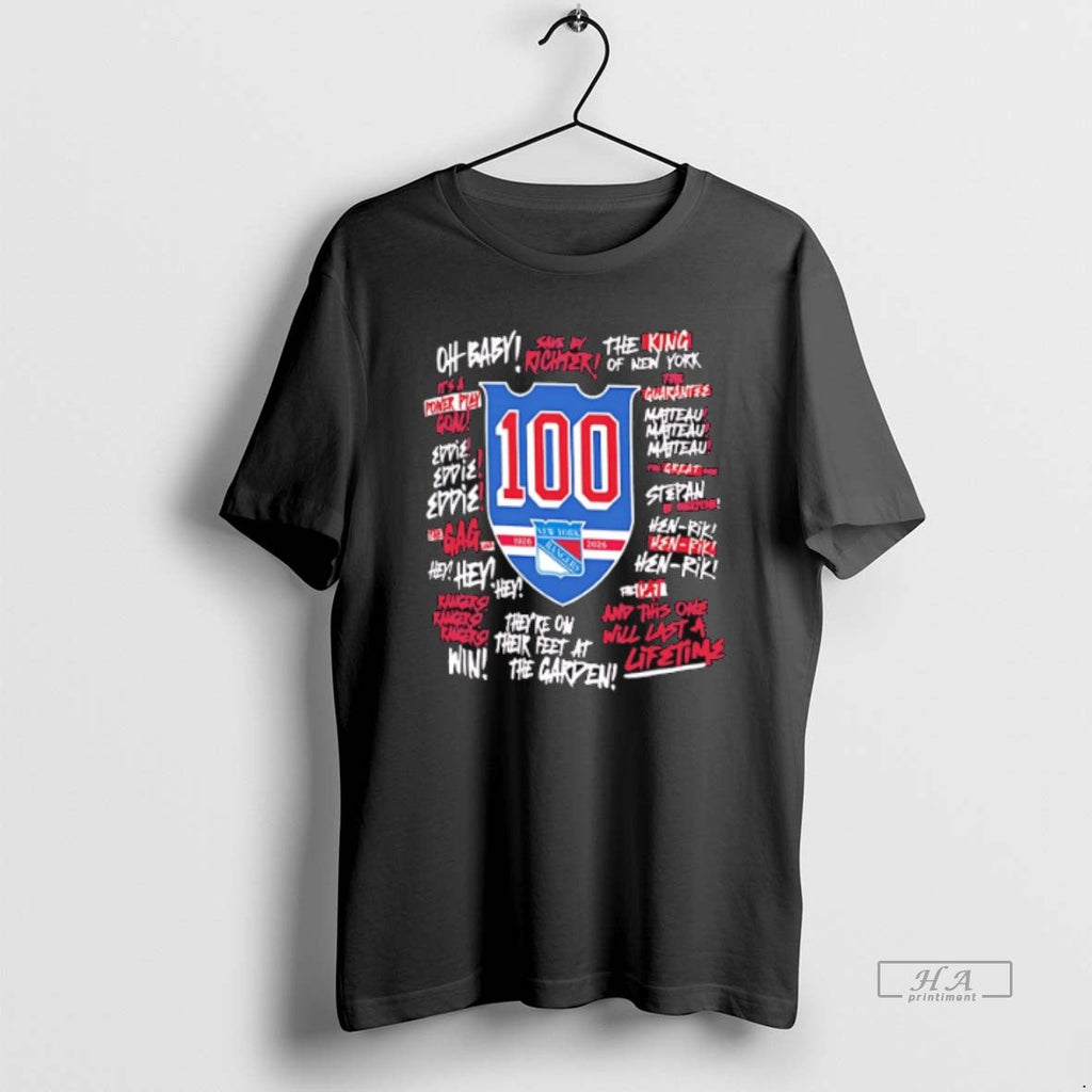 Official Trendy New York Rangers Ny Centennial Season - Adult & Kids T-Shirts, Sweatshirts & Hoodies apparel design preview 1