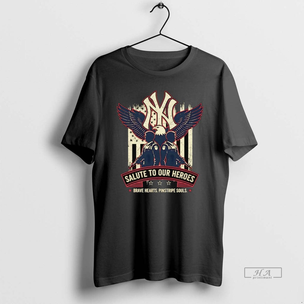 Official Trendy New York Yankees Salute To Our Heroes - Adult & Kids T-Shirts, Sweatshirts & Hoodies apparel design preview 1