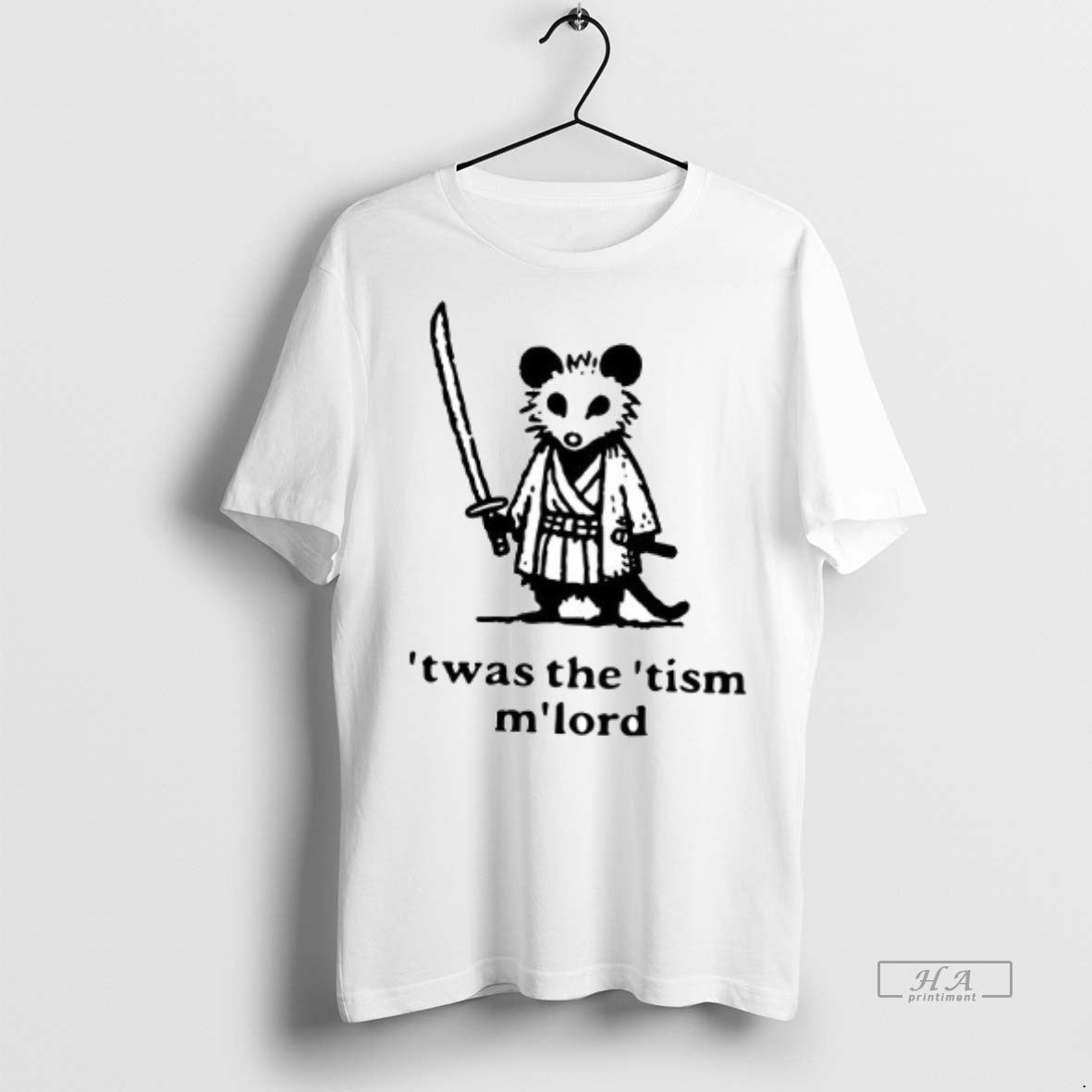 Official Trendy Opossum Samurai Twas The Tism Mlord - Adult & Kids T-Shirts, Sweatshirts & Hoodies apparel design preview 1
