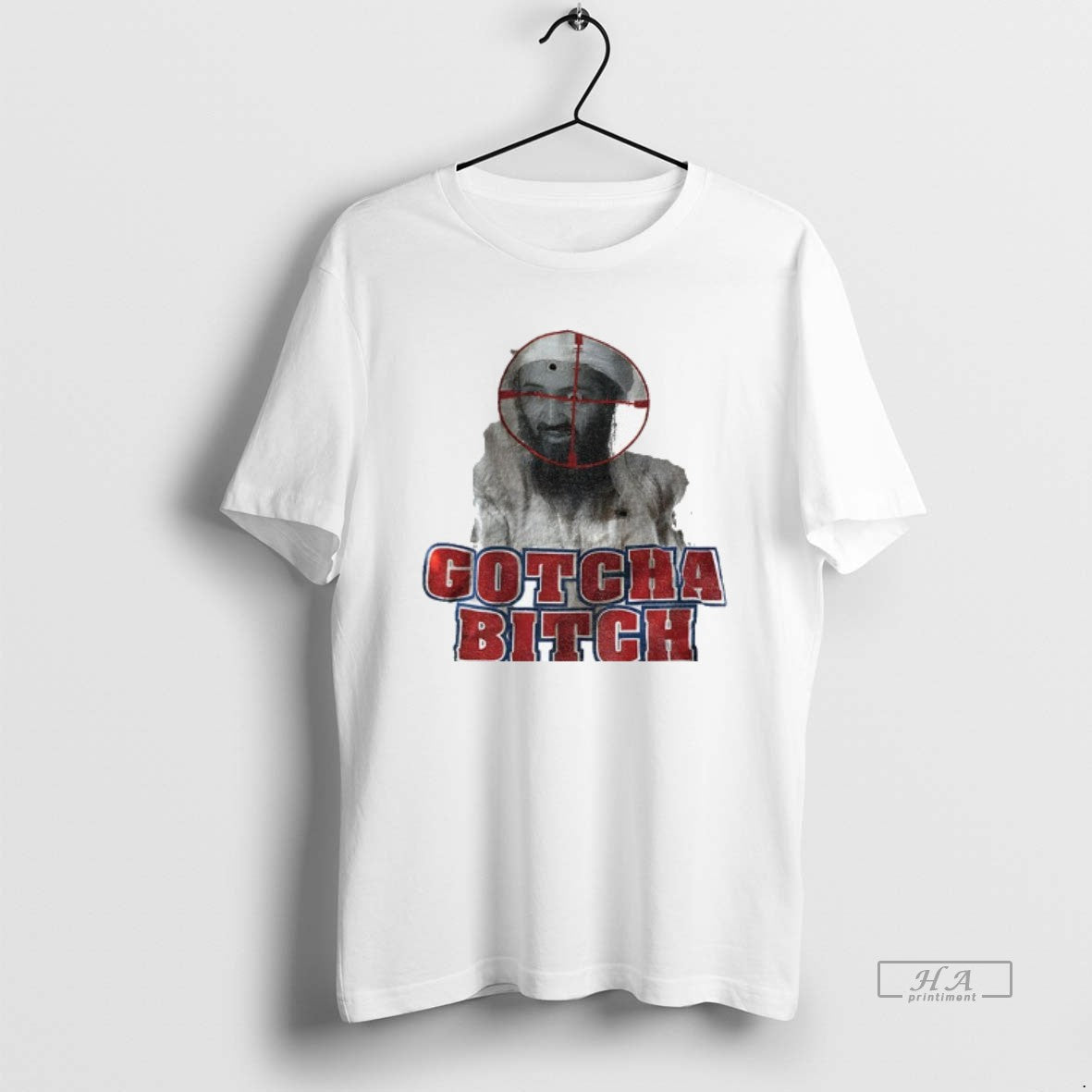 Official Trendy Osama Bin Laden Gotcha Bitch Vintage - Adult & Kids T-Shirts, Sweatshirts & Hoodies apparel design preview 1