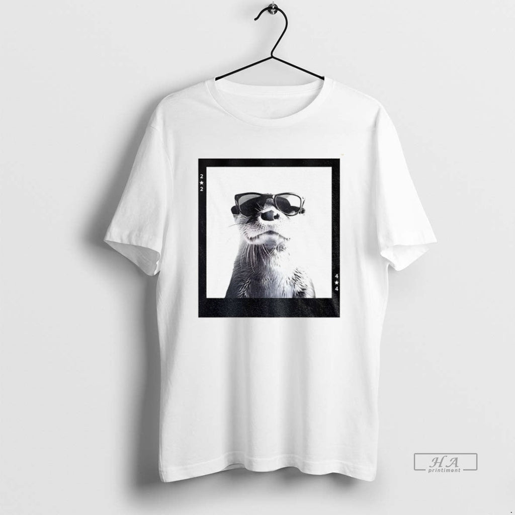 Official Trendy Otter Wearing Glasses Photo Funny - Adult & Kids T-Shirts, Sweatshirts & Hoodies apparel design preview 1