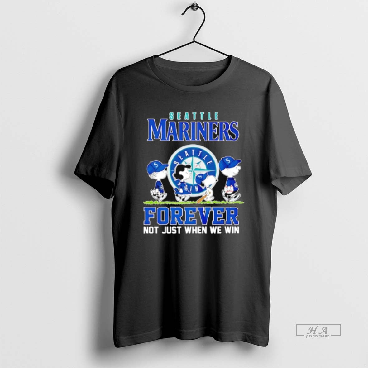 Official Trendy Peanuts Characters X Seattle Mariners - Adult & Kids T-Shirts, Sweatshirts & Hoodies apparel design preview 1