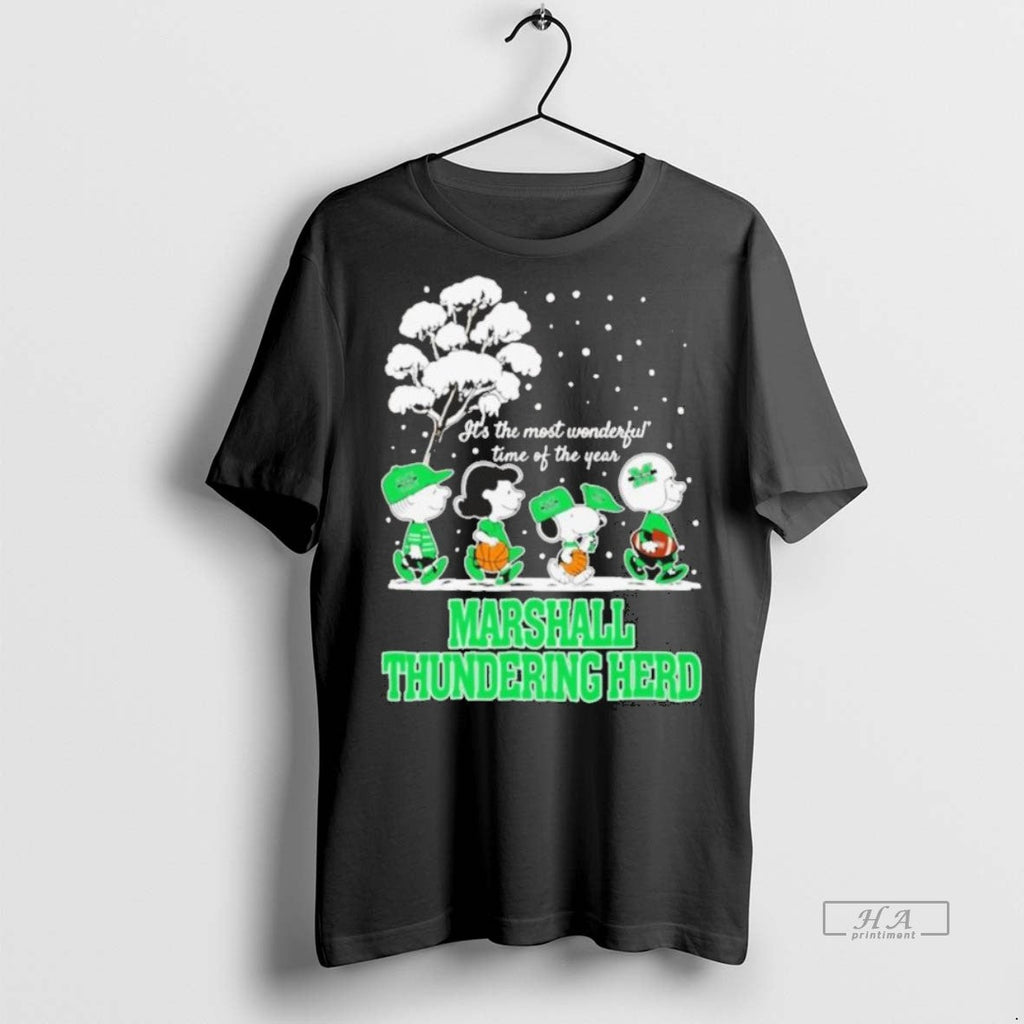 Official Trendy Peanuts Marshall Thundering Herd - Adult & Kids T-Shirts, Sweatshirts & Hoodies apparel design preview 1