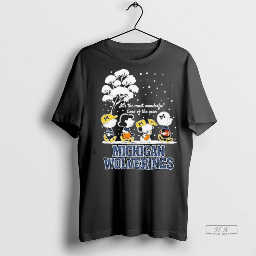 Official Trendy Peanuts Michigan Wolverines Winter - Adult & Kids T-Shirts, Sweatshirts & Hoodies apparel design preview 1