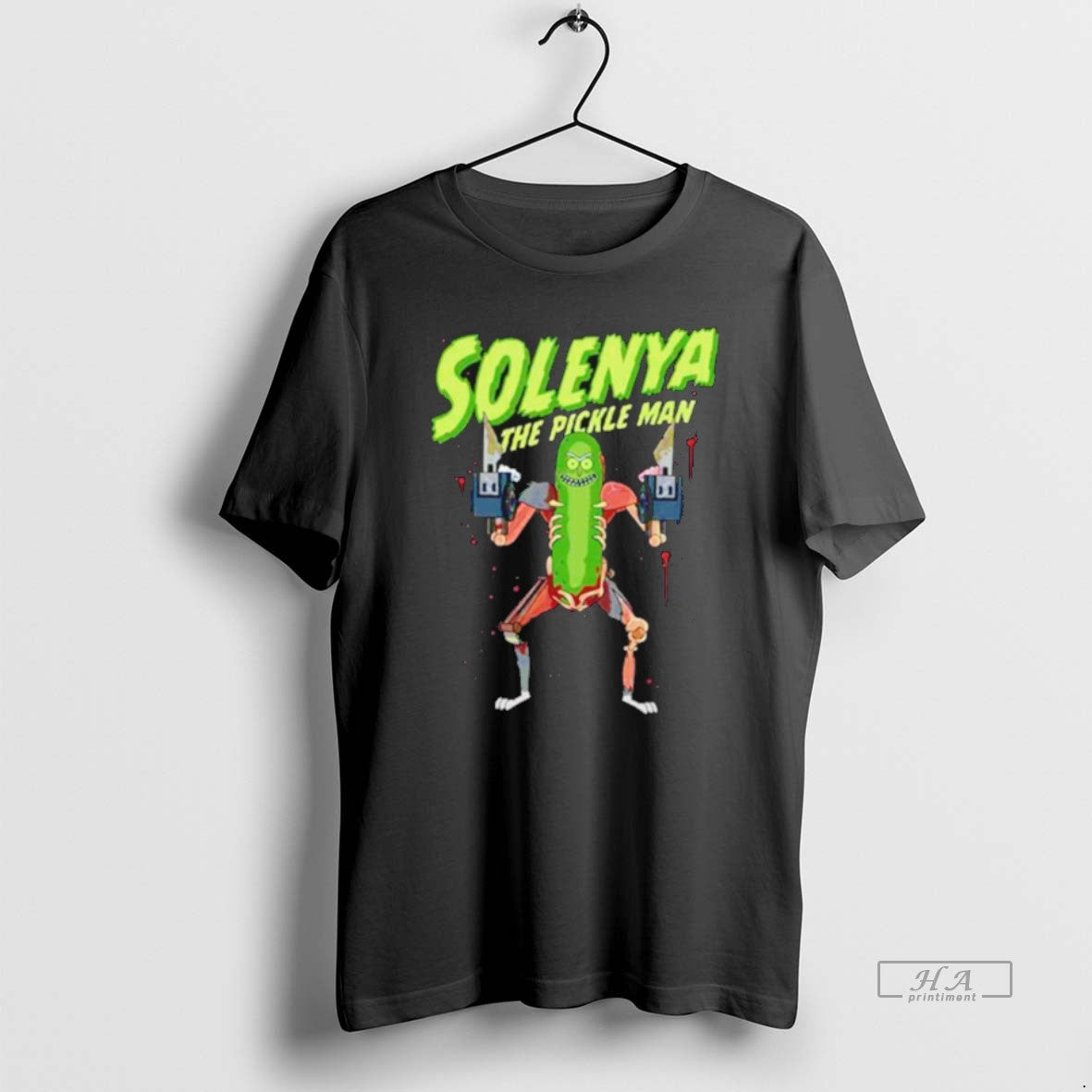 Official Trendy Pickle Rick Solenya The Man - Adult & Kids T-Shirts, Sweatshirts & Hoodies apparel design preview 1