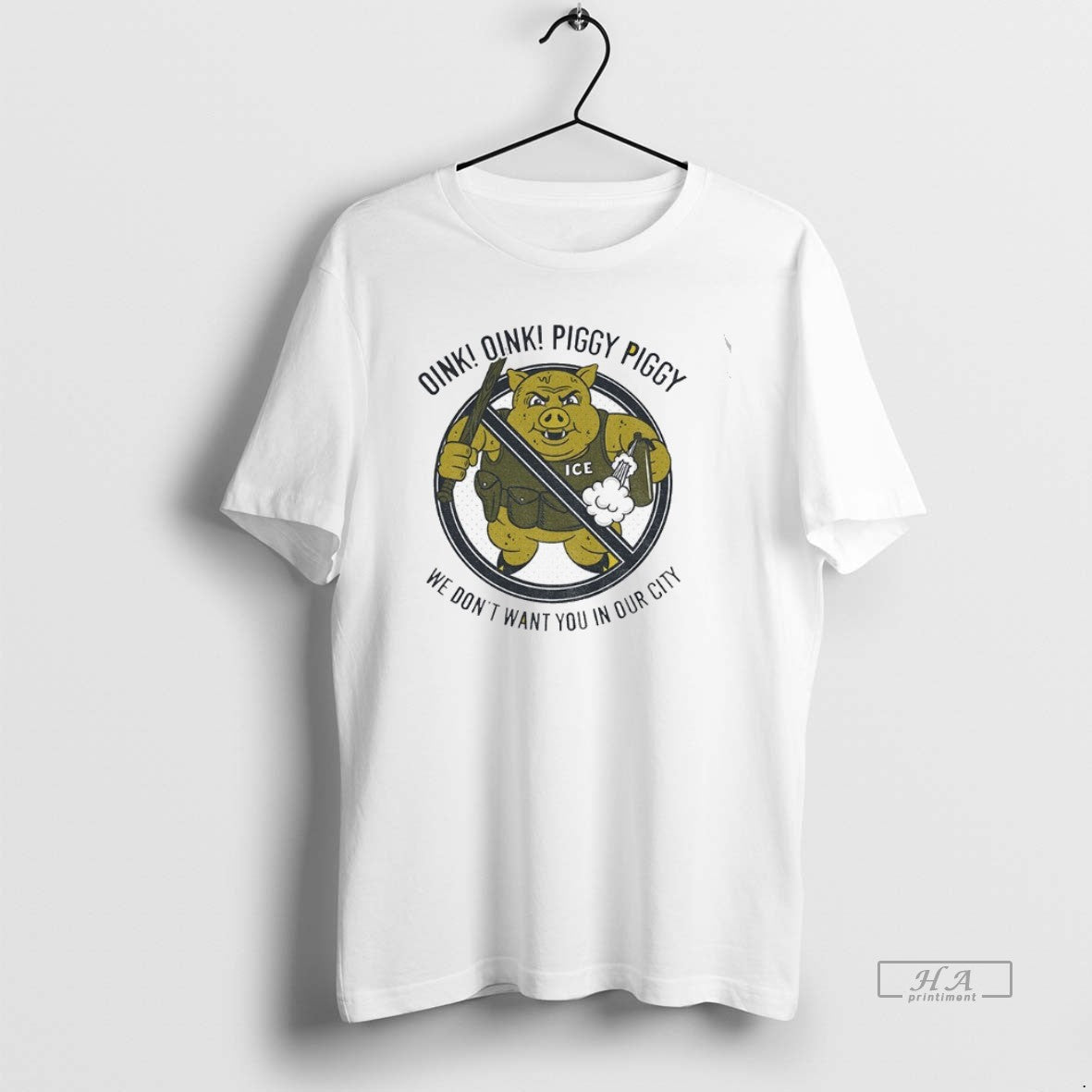 Official Trendy Pig Ice Oink Piggy We Dont Want You - Adult & Kids T-Shirts, Sweatshirts & Hoodies apparel design preview 1