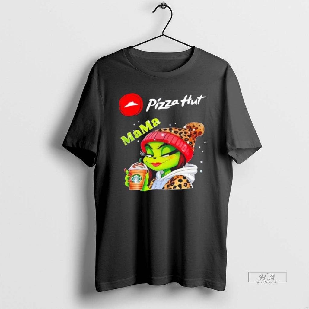 Official Trendy Pizza Hut X Grinch Mama Christmas - Adult & Kids T-Shirts, Sweatshirts & Hoodies apparel design preview 1