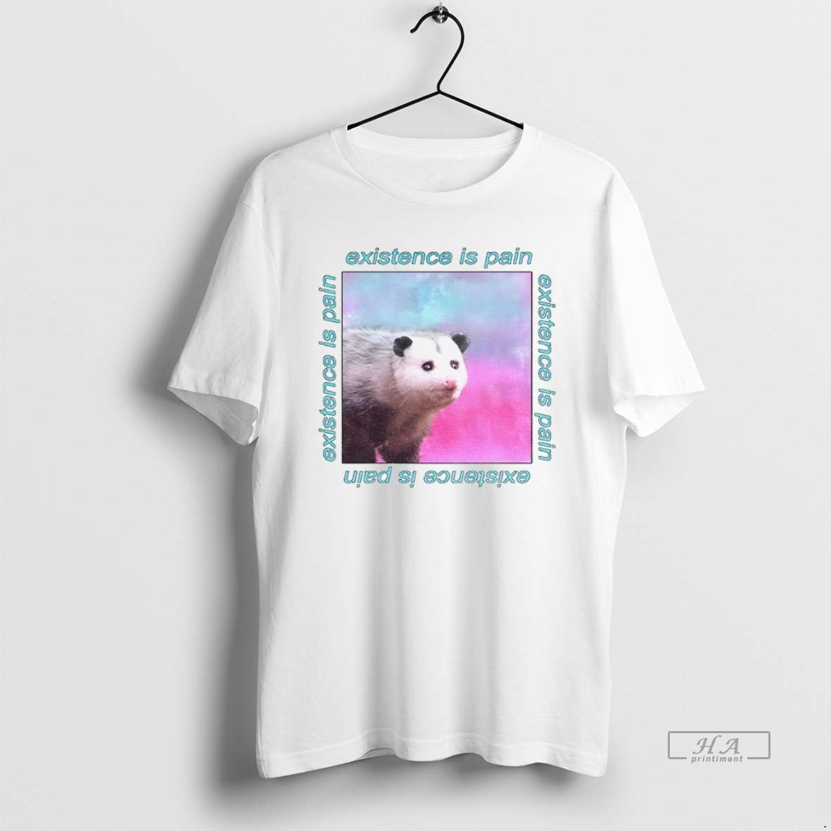 Official Trendy Possum Existence Is Pain Repeat - Adult & Kids T-Shirts, Sweatshirts & Hoodies apparel design preview 1