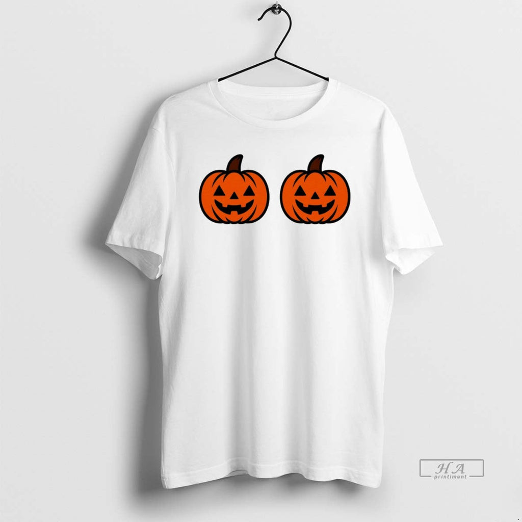 Official Trendy Pumpkins Over Boobs Halloween - Adult & Kids T-Shirts, Sweatshirts & Hoodies apparel design preview 1