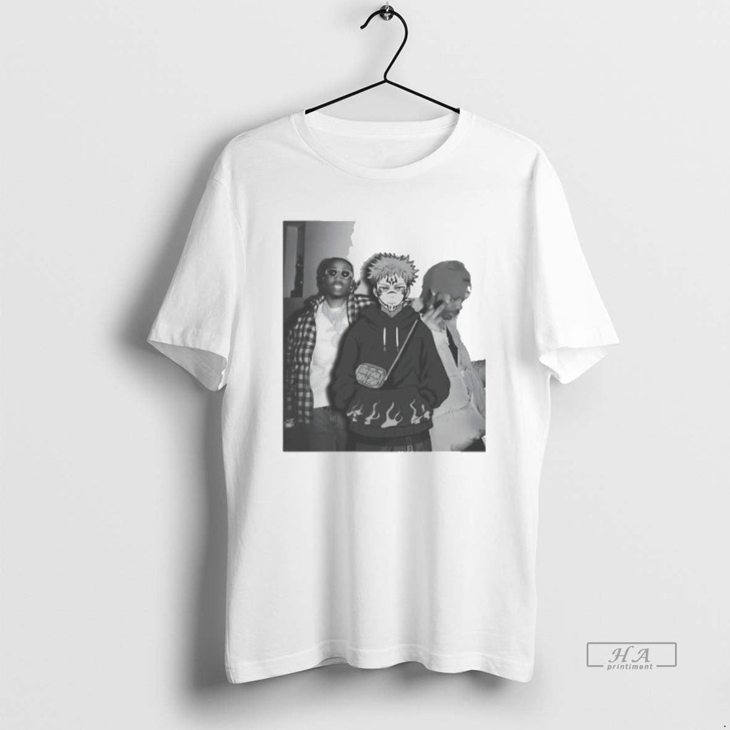 Official Trendy Quavo X Travis Scott And Yuji Itadori - Adult & Kids T-Shirts, Sweatshirts & Hoodies apparel design preview 1