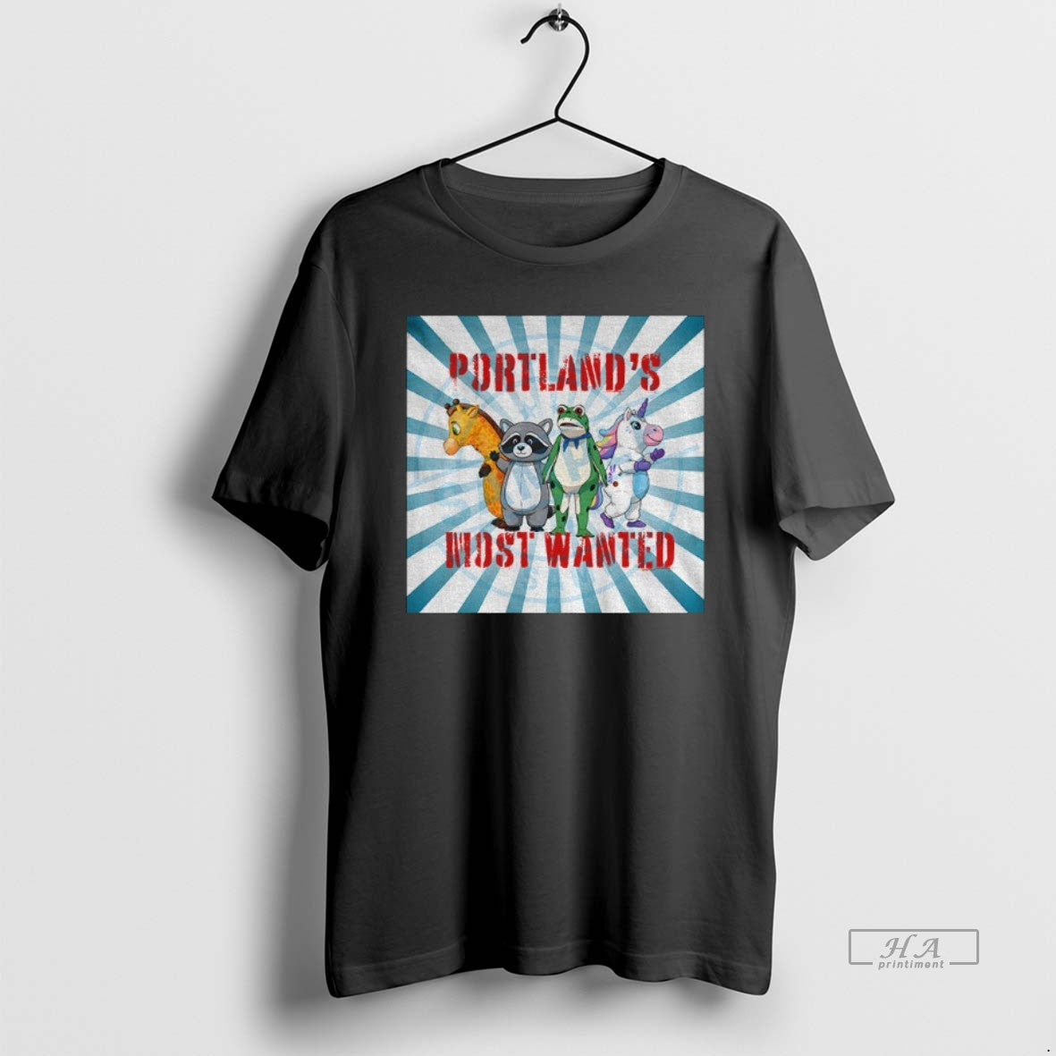 Official Trendy Raccoon Portland Frog Portlands Most - Adult & Kids T-Shirts, Sweatshirts & Hoodies apparel design preview 1