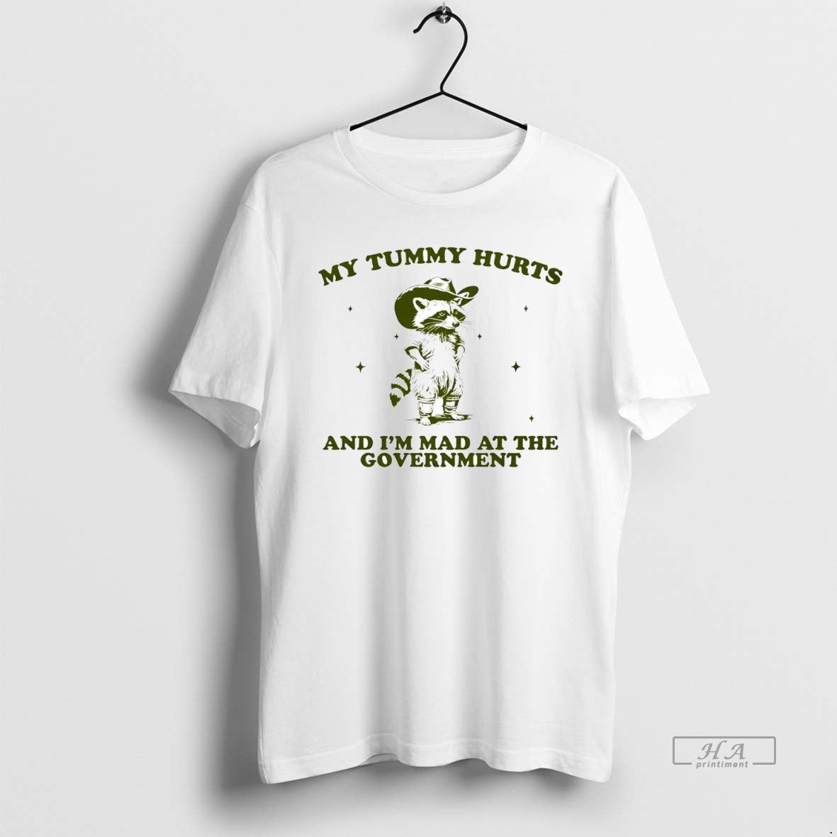 Official Trendy Raccoon My Tummy Hurts And Im Mad At - Adult & Kids T-Shirts, Sweatshirts & Hoodies apparel design preview 1