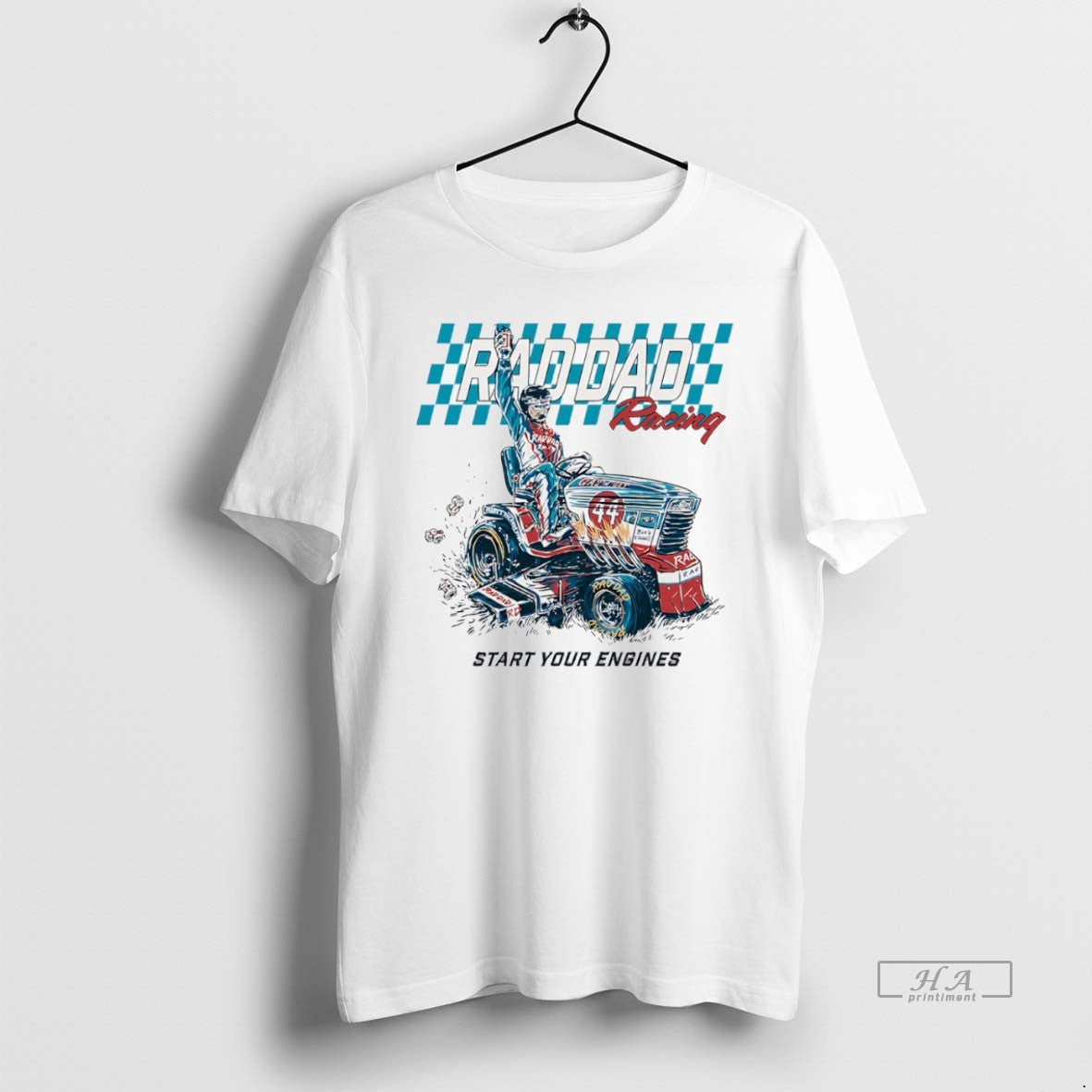 Official Trendy Rad Dad Racing Start Your Engines - Adult & Kids T-Shirts, Sweatshirts & Hoodies apparel design preview 1