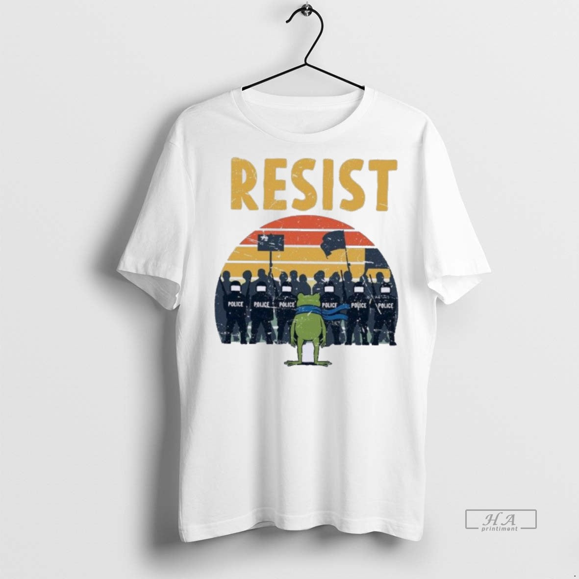 Official Trendy Retro Portland Frog Protest Rage - Adult & Kids T-Shirts, Sweatshirts & Hoodies apparel design preview 1