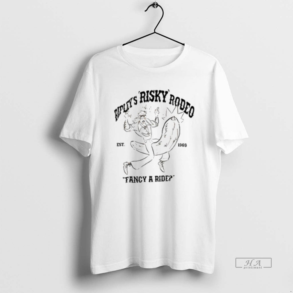 Official Trendy Ripleys Risky Rodeo Fancy A Ride 1969 - Adult & Kids T-Shirts, Sweatshirts & Hoodies apparel design preview 1