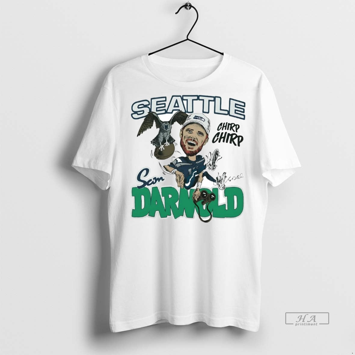 Official Trendy Sam Darnold Superstar Seahawks Chirp - Adult & Kids T-Shirts, Sweatshirts & Hoodies apparel design preview 1
