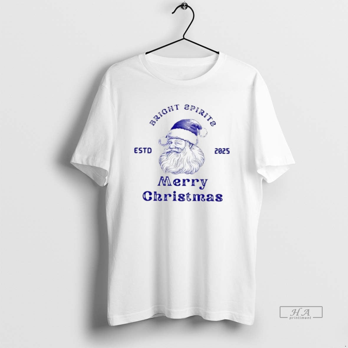 Official Trendy Santa Bright Spirits Merry Christmas - Adult & Kids T-Shirts, Sweatshirts & Hoodies apparel design preview 1