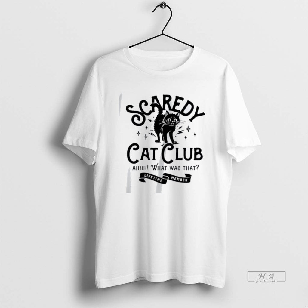 Official Trendy Scaredy Cat Club Ah What Was That - Adult & Kids T-Shirts, Sweatshirts & Hoodies apparel design preview 1