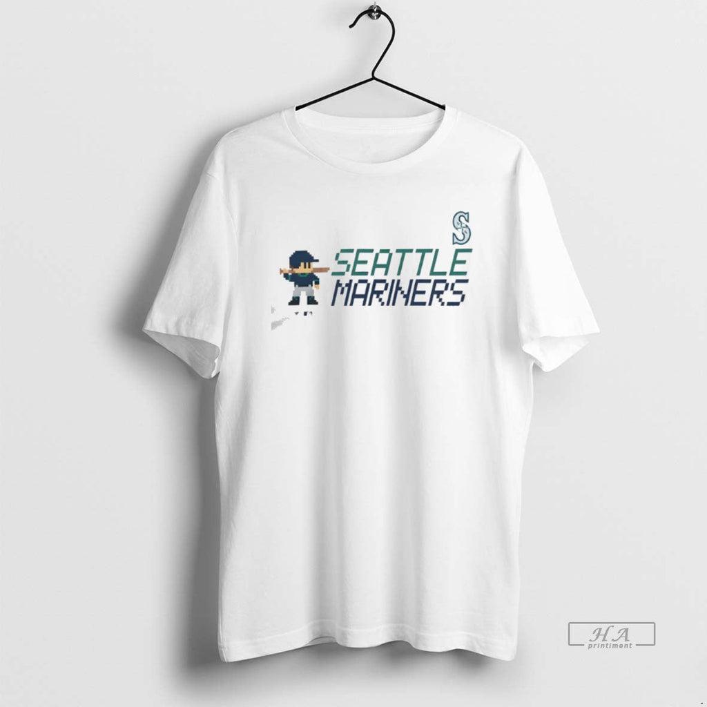 Official Trendy Seattle Mariners 8 Bit Baseball - Adult & Kids T-Shirts, Sweatshirts & Hoodies apparel design preview 1