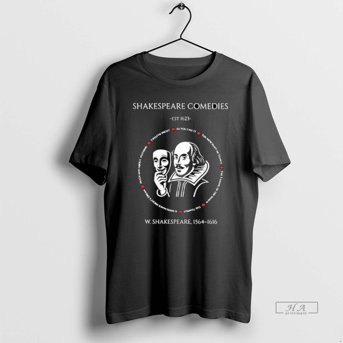 Official Trendy Shakespeare Comedies Est 1623 W 1564 - Adult & Kids T-Shirts, Sweatshirts & Hoodies apparel design preview 1