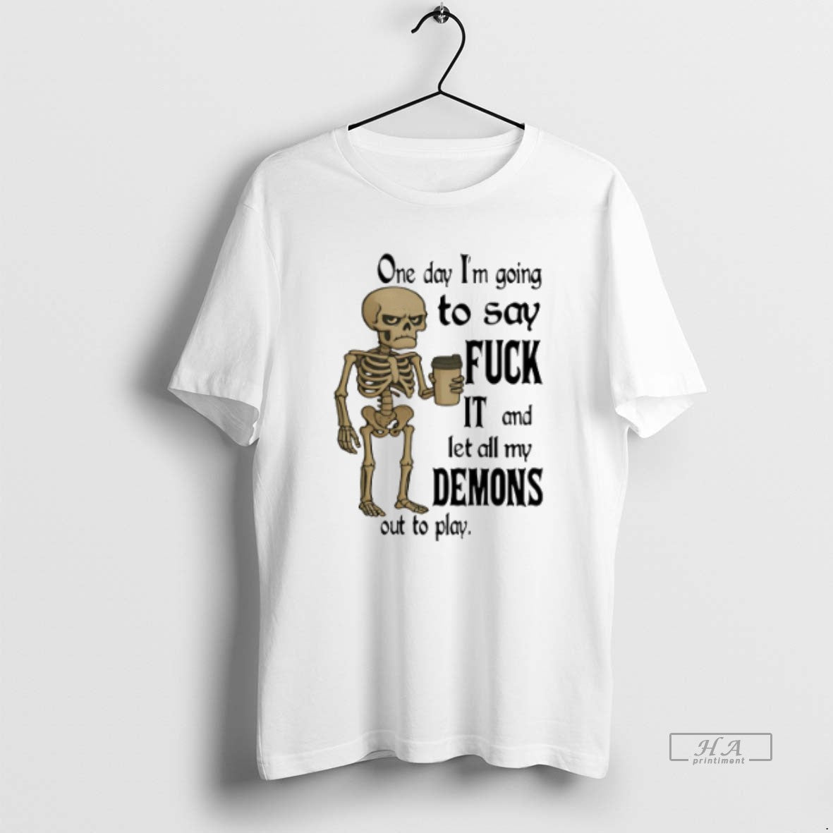 Official Trendy Skeleton One Day Im Going To Say Fuck - Adult & Kids T-Shirts, Sweatshirts & Hoodies apparel design preview 1