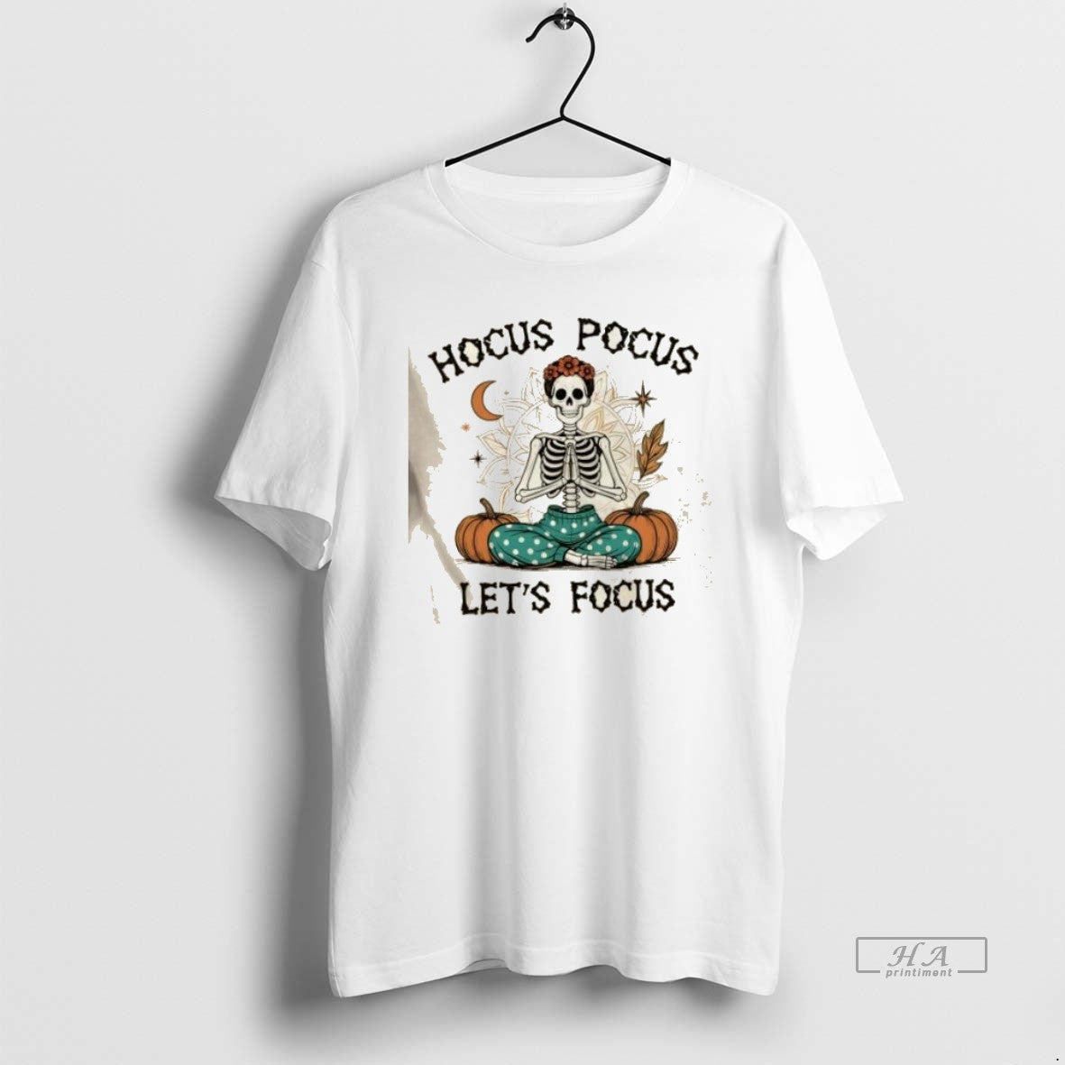 Official Trendy Skeleton Pumpkin Halloween Hocus - Adult & Kids T-Shirts, Sweatshirts & Hoodies apparel design preview 1