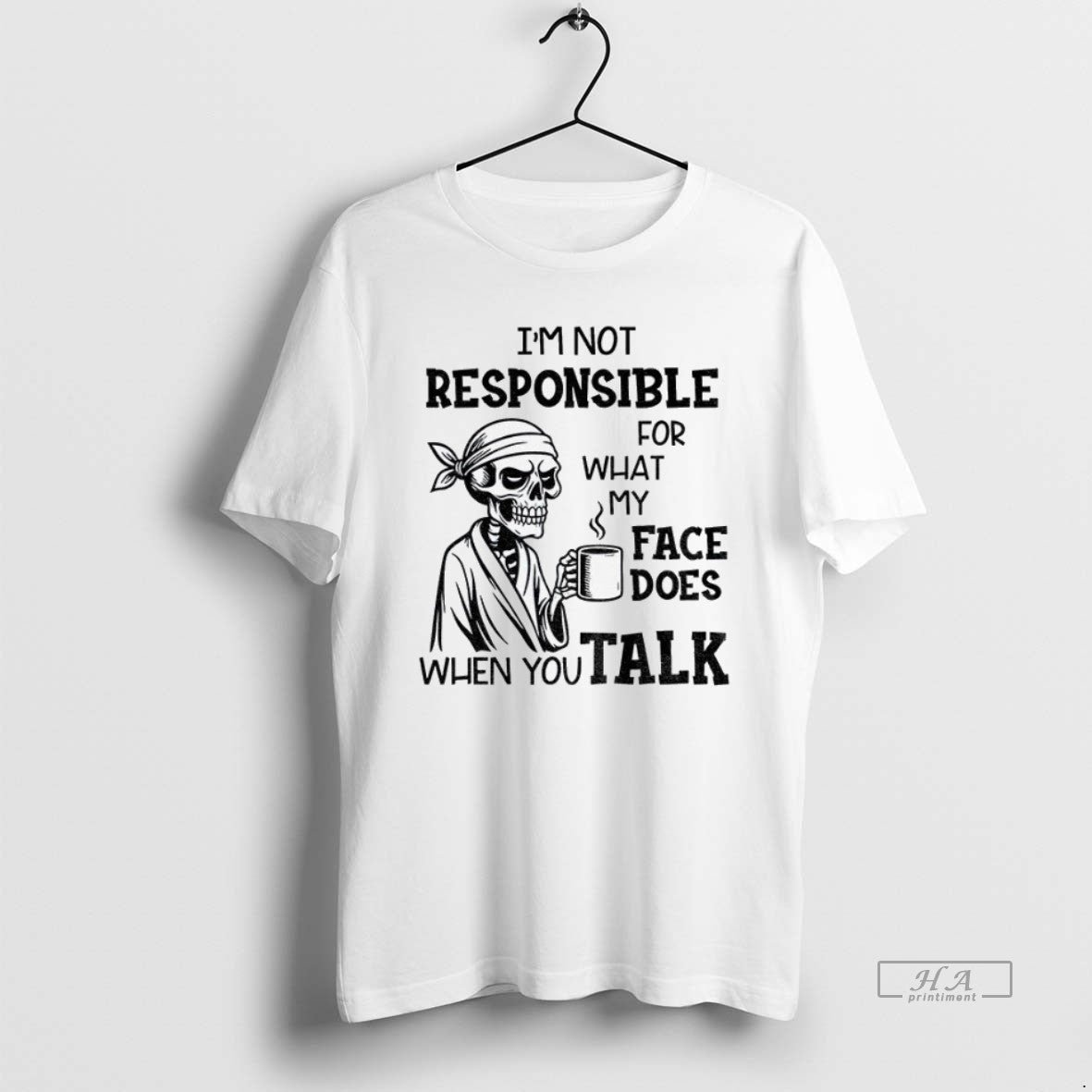 Official Trendy Skeleton Drink Coffee Im Not - Adult & Kids T-Shirts, Sweatshirts & Hoodies apparel design preview 1