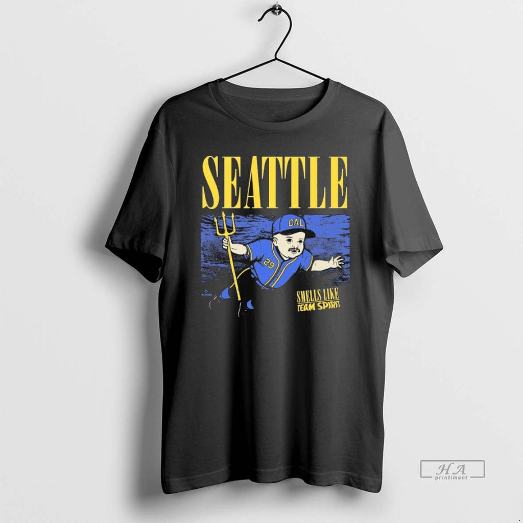 Official Trendy Smells Like Team Spirit Cal Raleigh - Adult & Kids T-Shirts, Sweatshirts & Hoodies apparel design preview 1