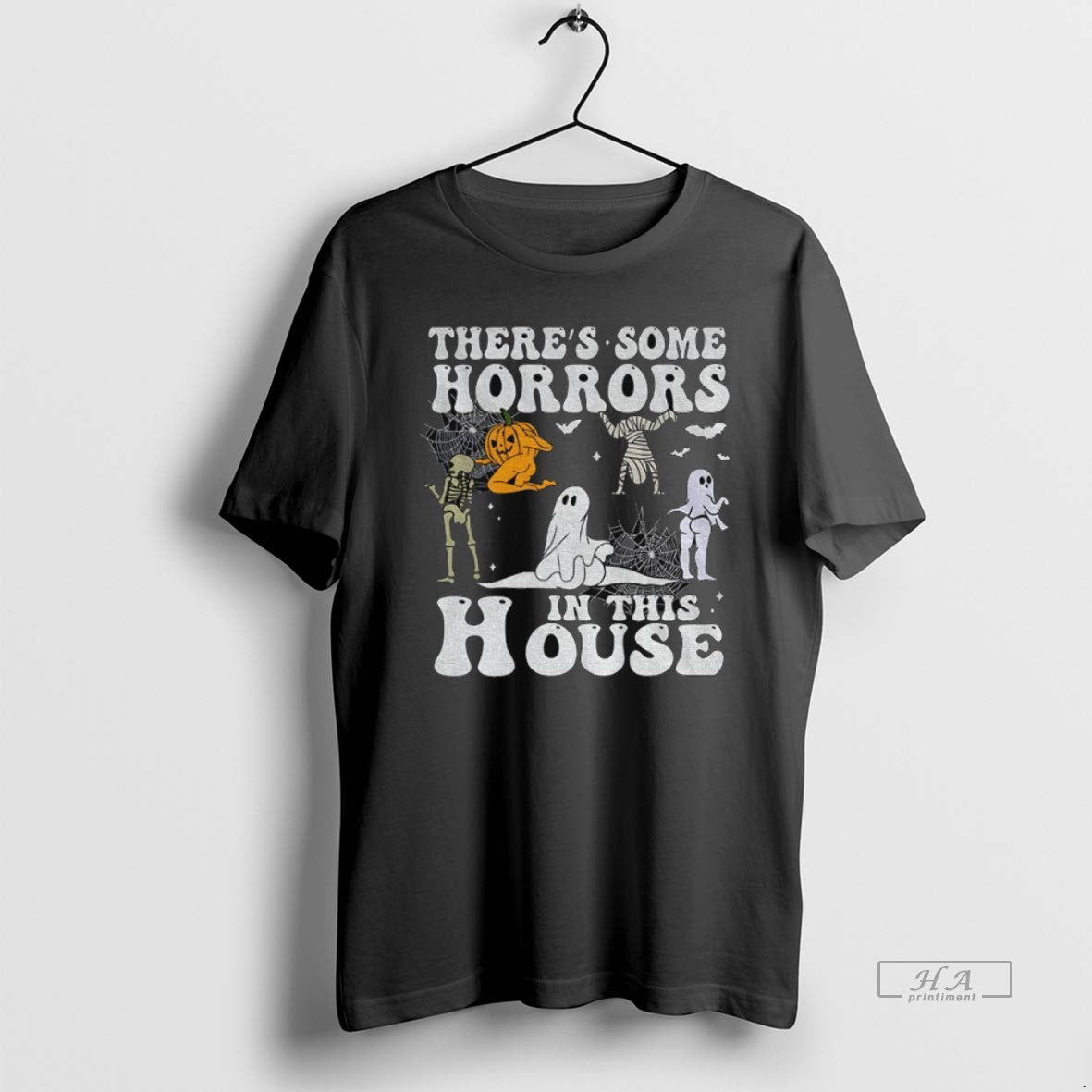 Official Trendy Spooky Season Theres Some Horrors In - Adult & Kids T-Shirts, Sweatshirts & Hoodies apparel design preview 1