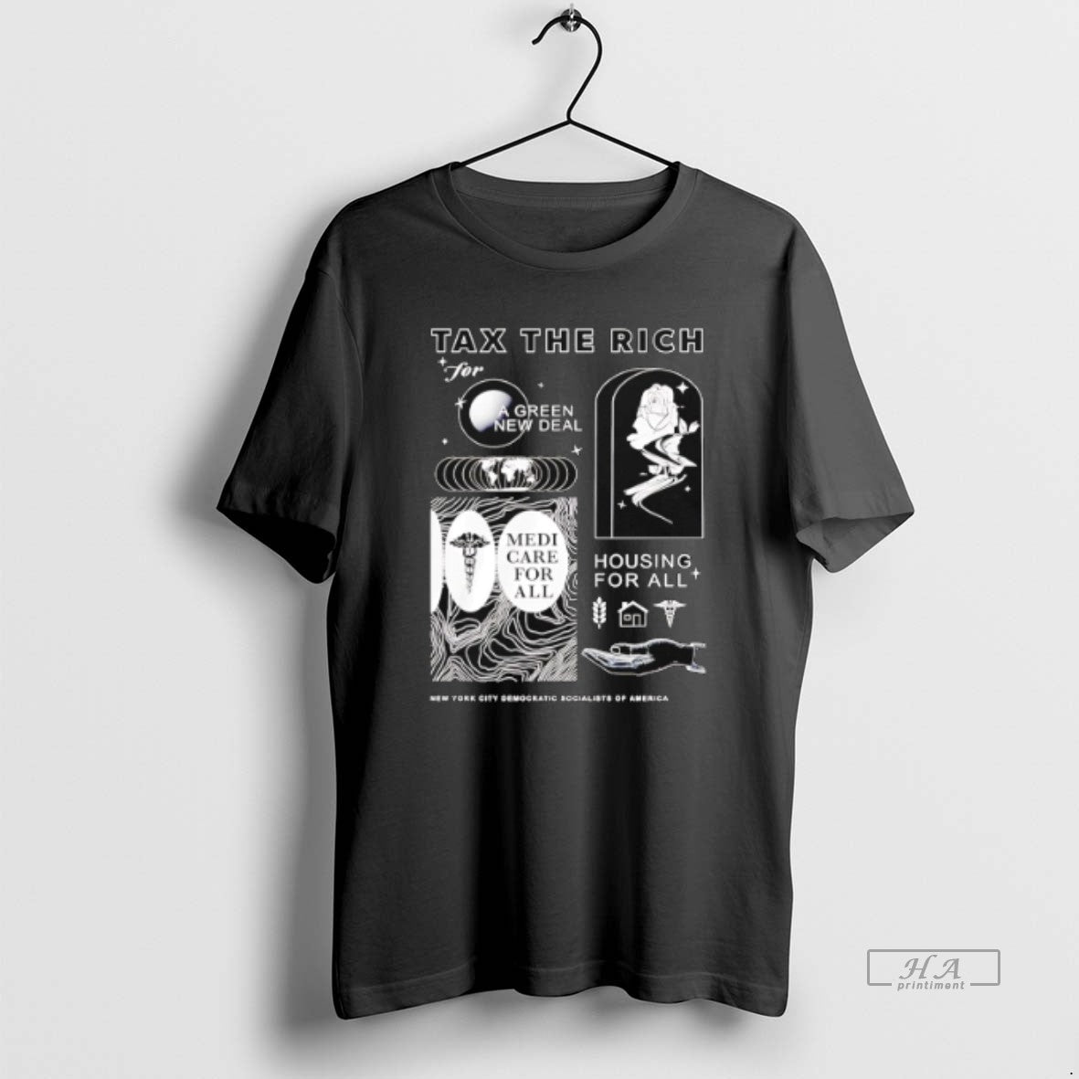 Official Trendy Tax The Rich A Green New Deal Housing - Adult & Kids T-Shirts, Sweatshirts & Hoodies apparel design preview 1