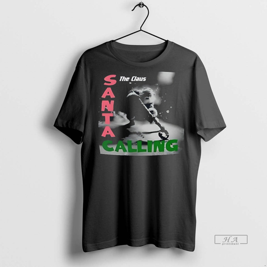 Official Trendy The Claus Santa Calling Hockey - Adult & Kids T-Shirts, Sweatshirts & Hoodies apparel design preview 1