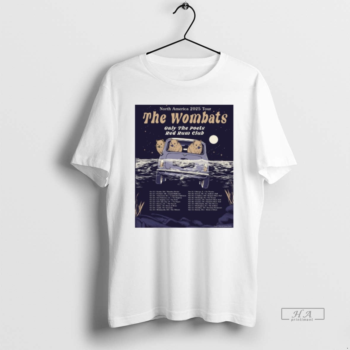 Official Trendy The Wombats North America 2025 Tour - Adult & Kids T-Shirts, Sweatshirts & Hoodies apparel design preview 1