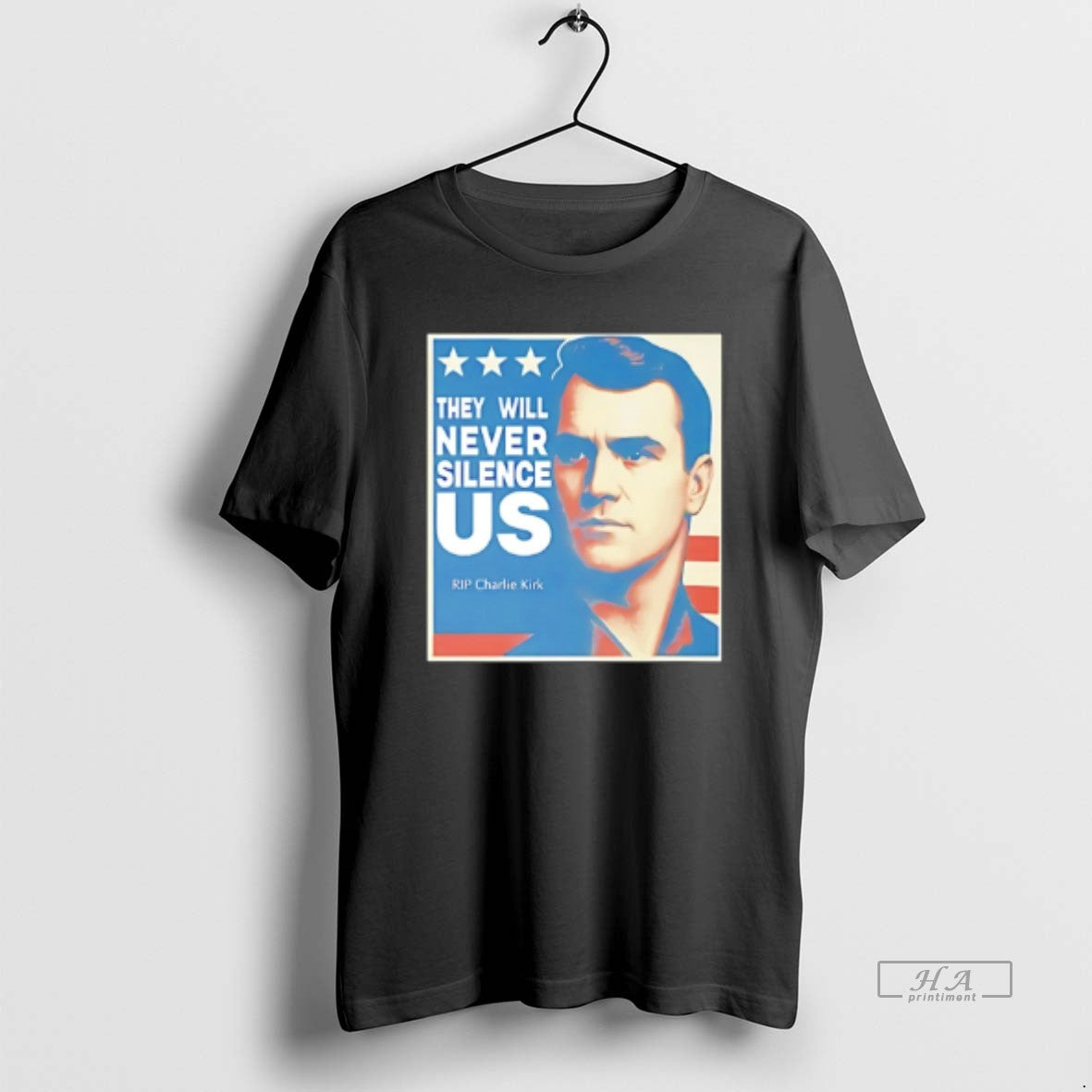 Official Trendy They Will Never Silence Charlie Kirk - Adult & Kids T-Shirts, Sweatshirts & Hoodies apparel design preview 1