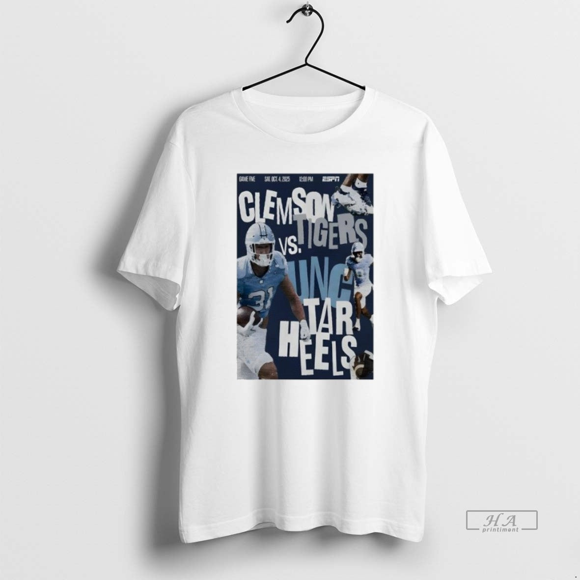 Official Trendy Unc Tar Heels Clemson Vs Tigers - Adult & Kids T-Shirts, Sweatshirts & Hoodies apparel design preview 1