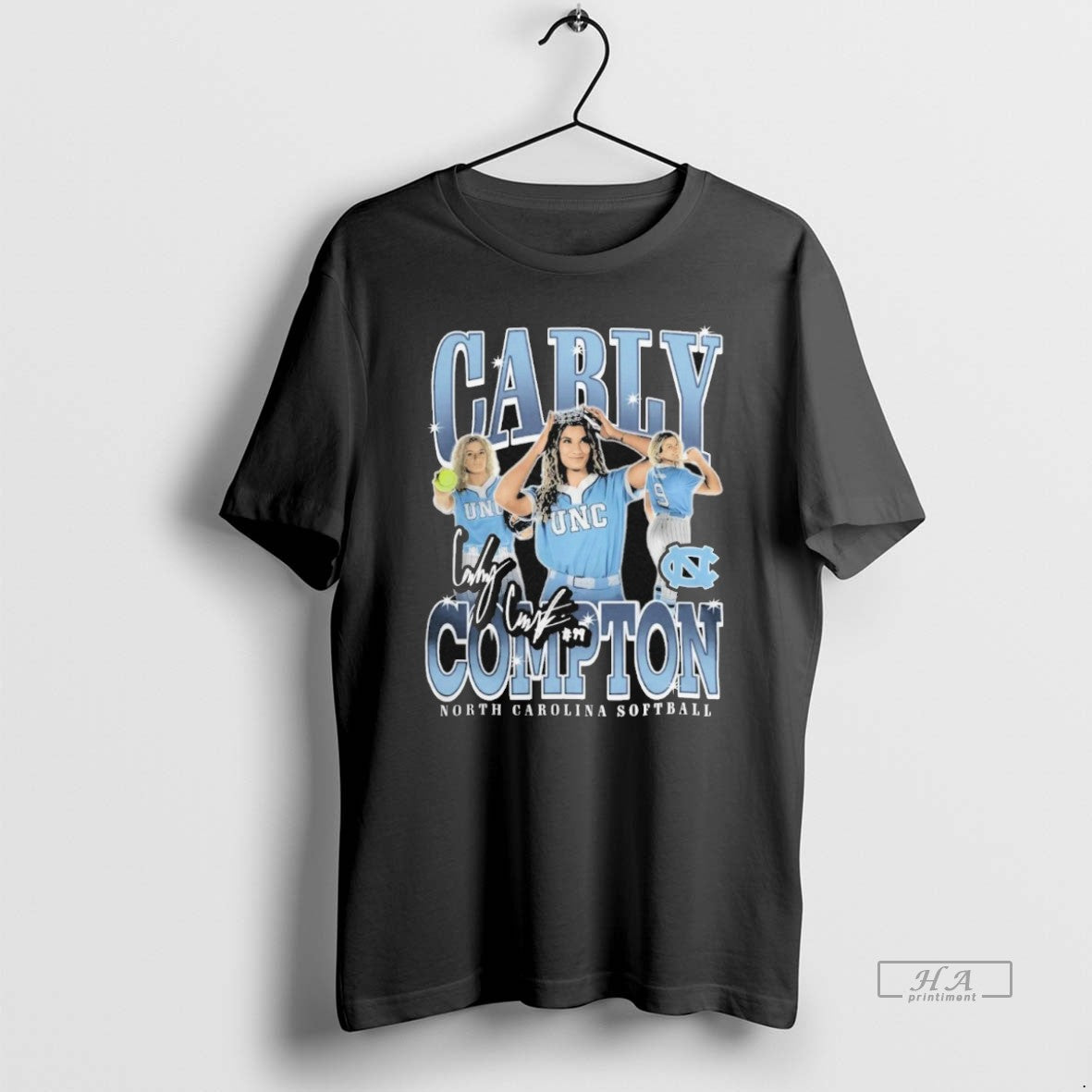 Official Trendy Unc Softball Carly Compton Retro 90s - Adult & Kids T-Shirts, Sweatshirts & Hoodies apparel design preview 1