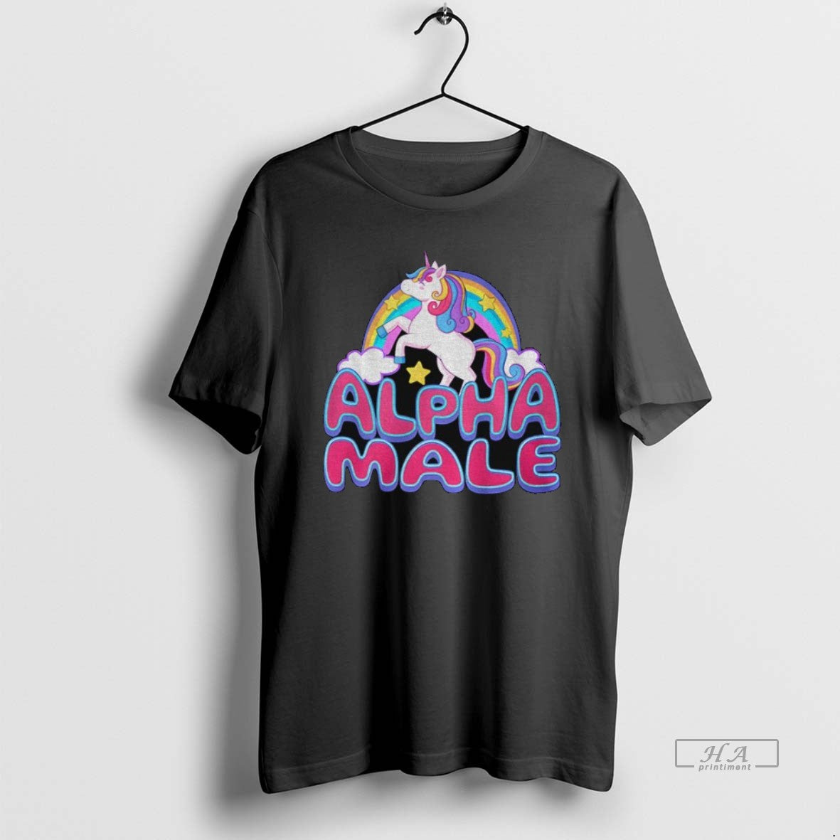 Official Trendy Unicorn Alpha Male Rainbow - Adult & Kids T-Shirts, Sweatshirts & Hoodies apparel design preview 1